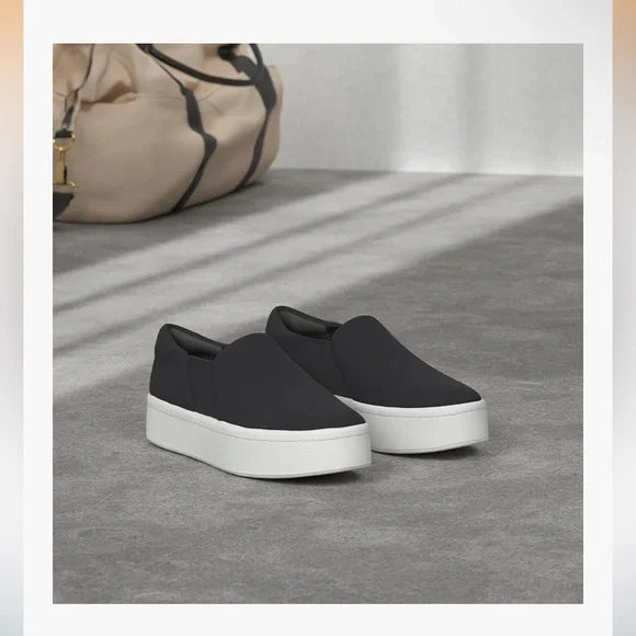 Vince Warren Black Slip-On Platform Sneakers - Picture 3 of 16